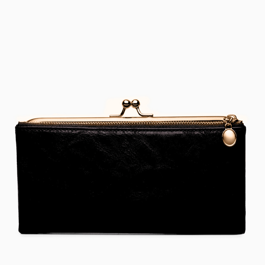 Velvet Noir Kisslock Wallet – FIORENE