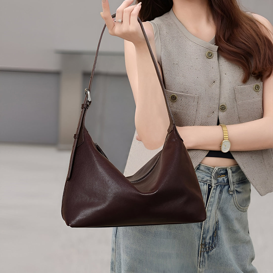 Merlot Crescent Shoulder Bag – FIORENE