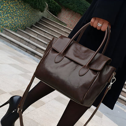 Mocha Classic Leather Satchel – FIORENE