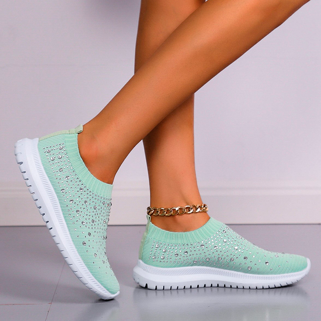 Rhinestone Slip-On Sneakers