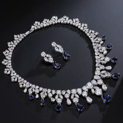 Royal Sapphire Elegance Necklace Set – FIORENE