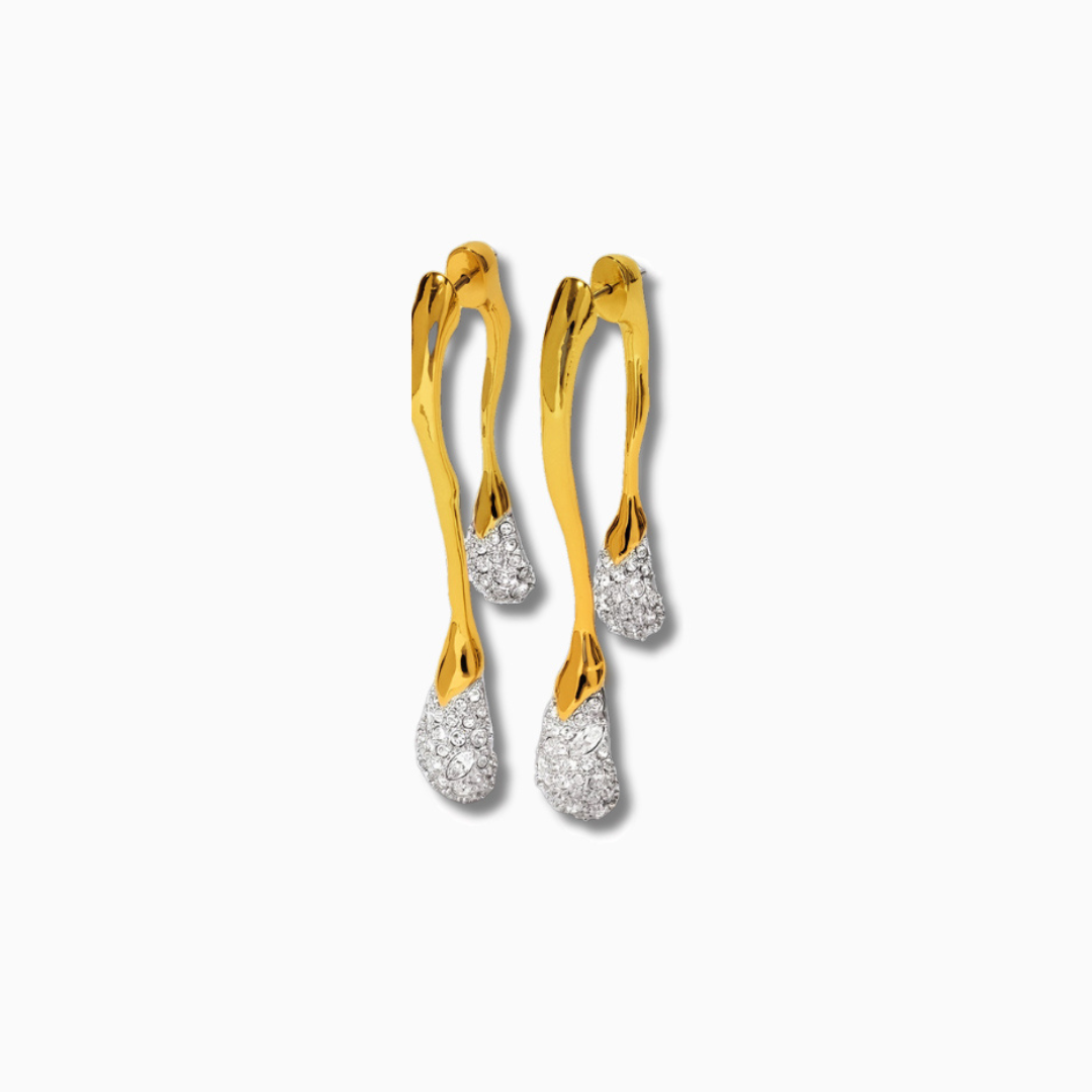 Golden Dewdrop Drop Earrings – FIORENE