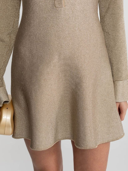 Golden Radiance Flare Dress