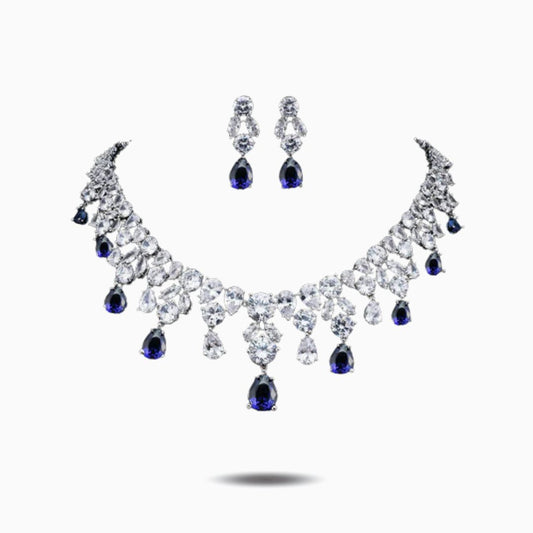 Royal Sapphire Elegance Necklace Set – FIORENE