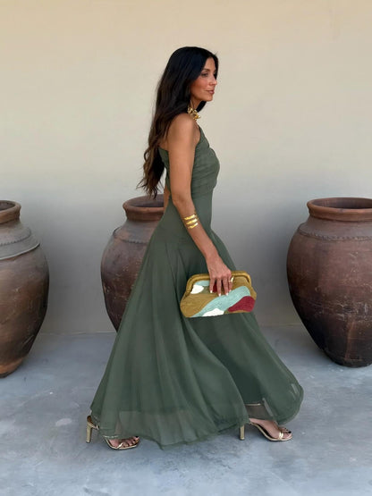 Ophelia Off-Shoulder Mesh Maxi Dress