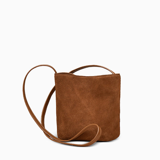 Mocha Suede Crossbody Bag – FIORENE