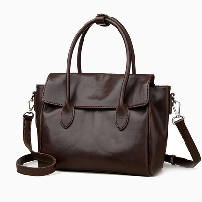 Mocha Classic Leather Satchel – FIORENE