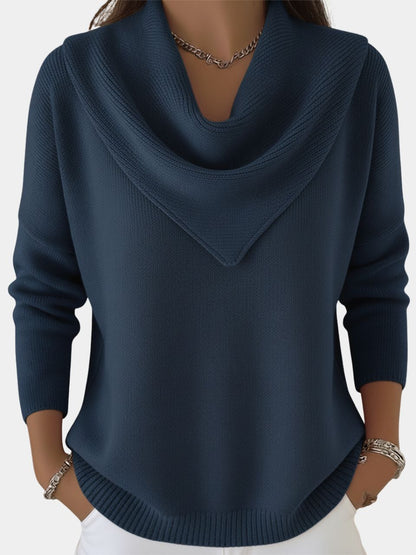 Elegant Retro Triangle Neck Pullover  – FIORENE