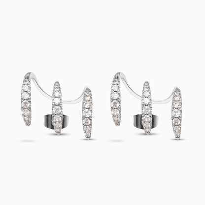 Trilogy Crystal Hoop Earrings – FIORENE