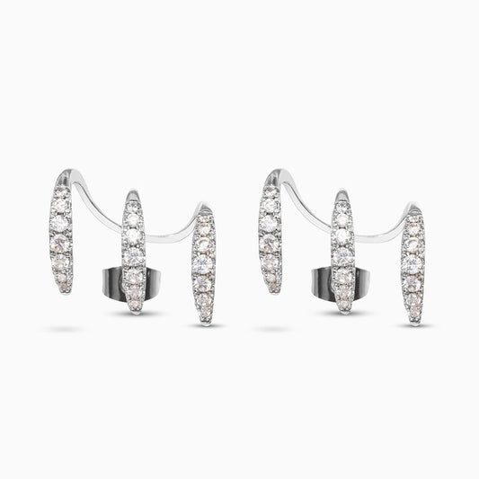 Trilogy Crystal Hoop Earrings – FIORENE