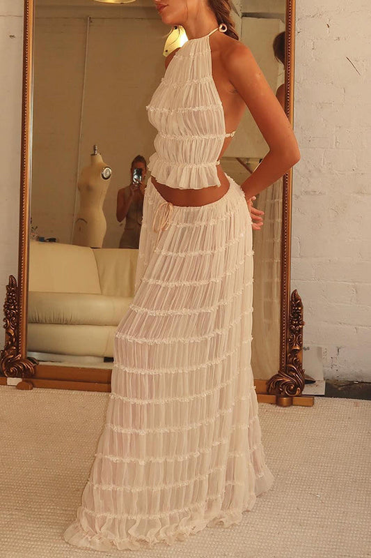 Isla Vintage Tiered Maxi Skirt Set