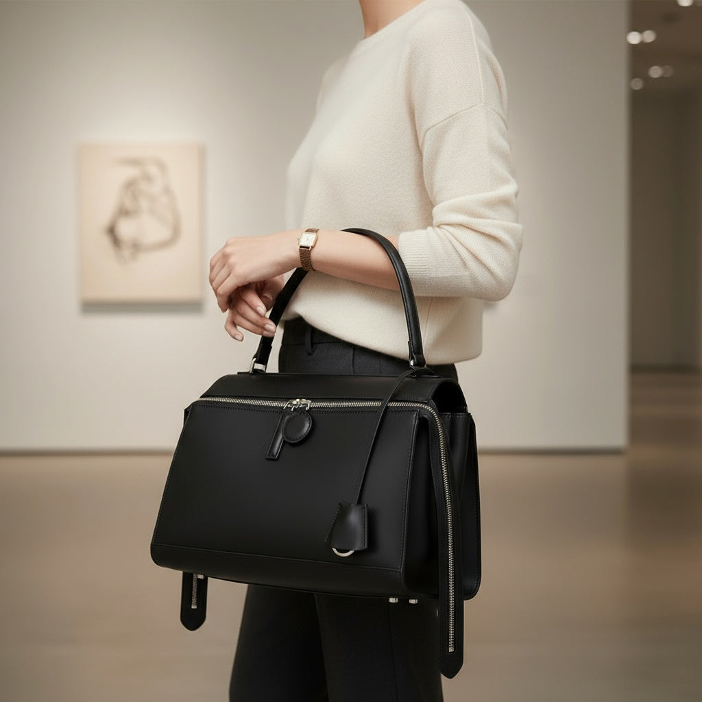 Sleek Structure Zip Shoulder Bag – FIORENE