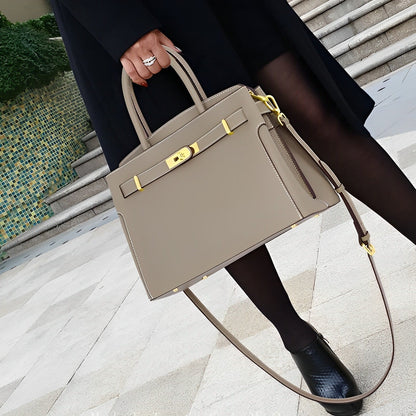 Serena Lock Structured Tote Bag – FIORENE