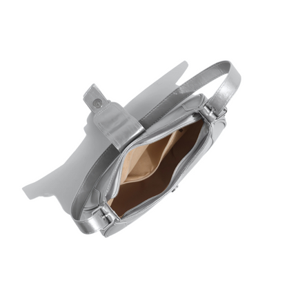 Silver Buckle Curve Shoulder Bag – FIORENE