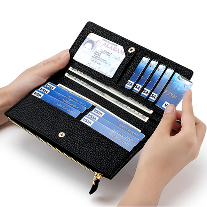 Black Pebble Slim Wallet – FIORENE