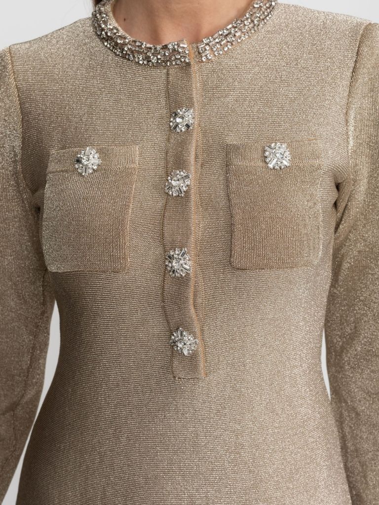 Golden Radiance Flare Dress