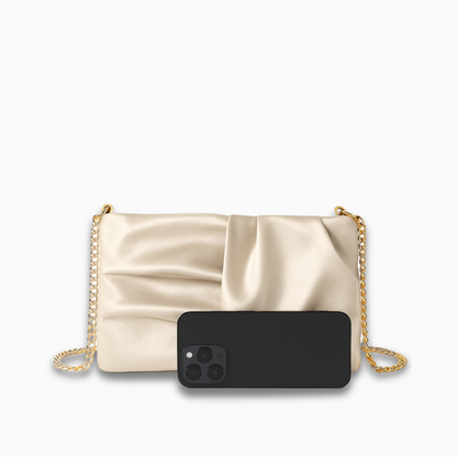 Champagne Silk Drape Clutch – FIORENE