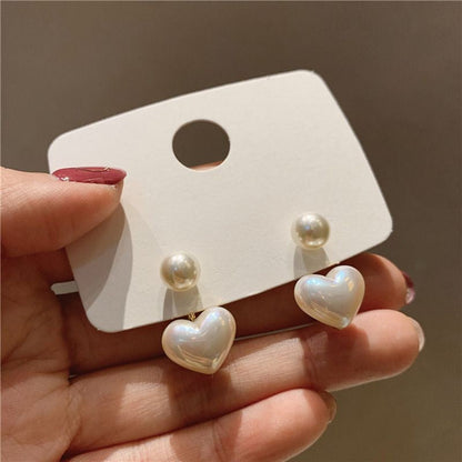 Pearl Heart Drop Earrings – FIORENE