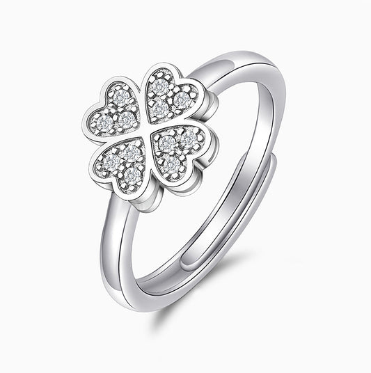 Lucky Heart Clover Ring - FIORENE