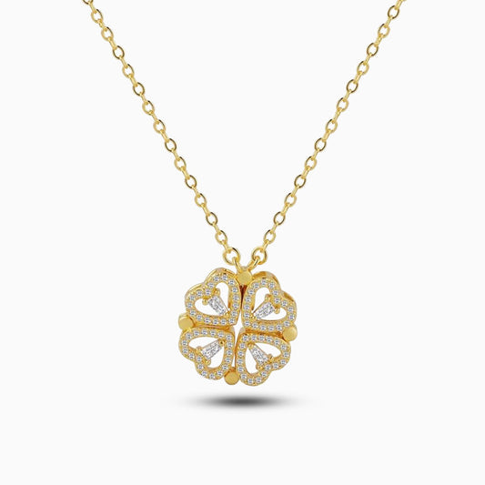 Dual Style Heart Clover Necklace - FIORENE