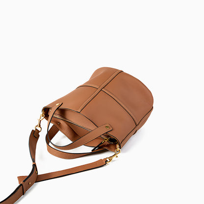 Chestnut Line Bucket Shoulder Bag – FIORENE