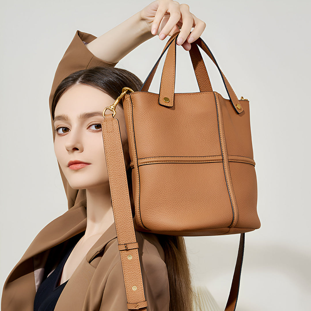 Chestnut Line Bucket Shoulder Bag – FIORENE