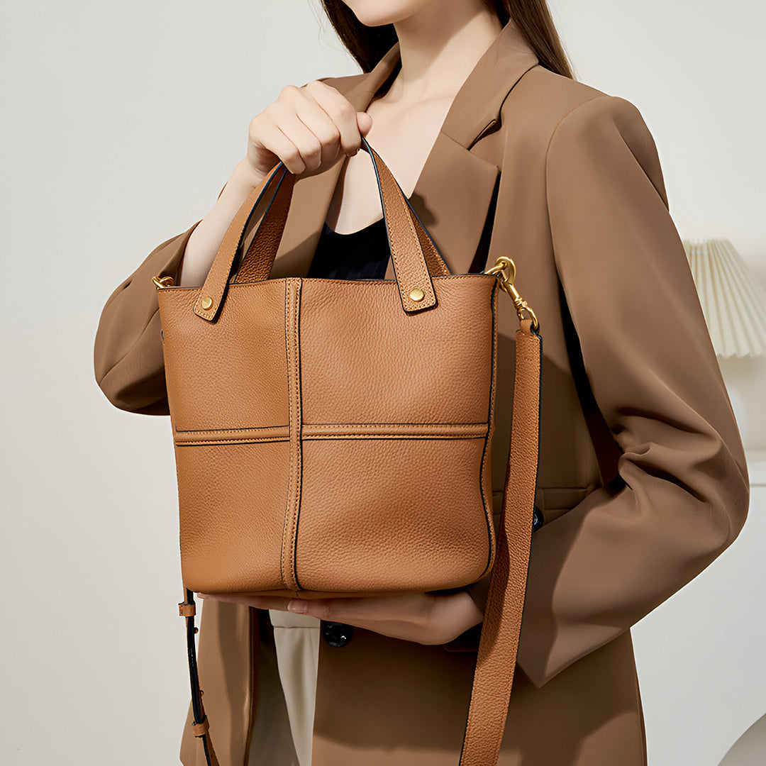 Chestnut Line Bucket Shoulder Bag – FIORENE