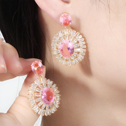 Radiant Rosé Halo Earrings – FIORENE