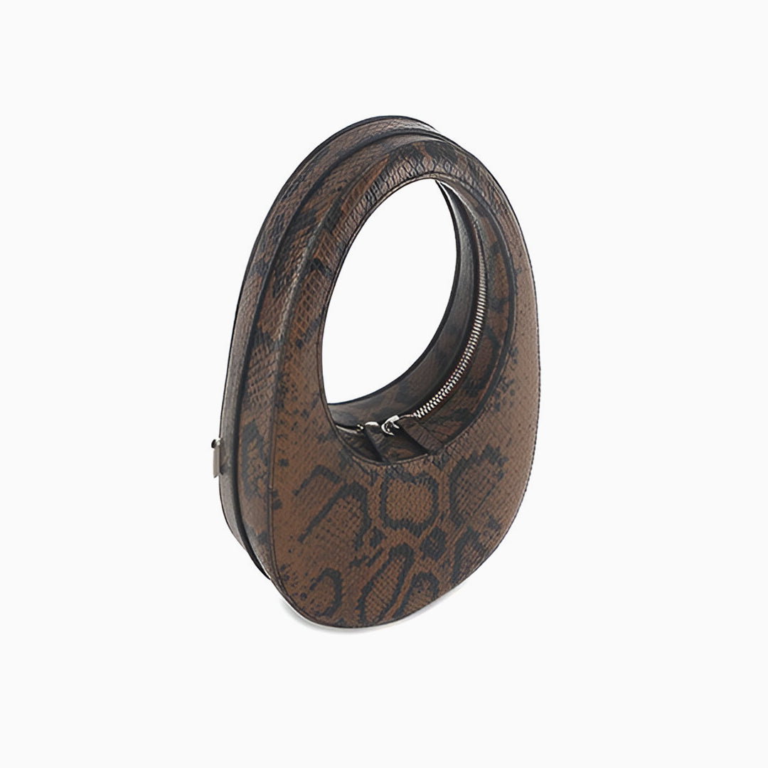 Snake Print Sculpted Handbag - FIORENE