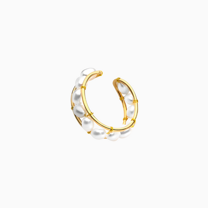 Golden Pearl Orbit Ring – FIORENE