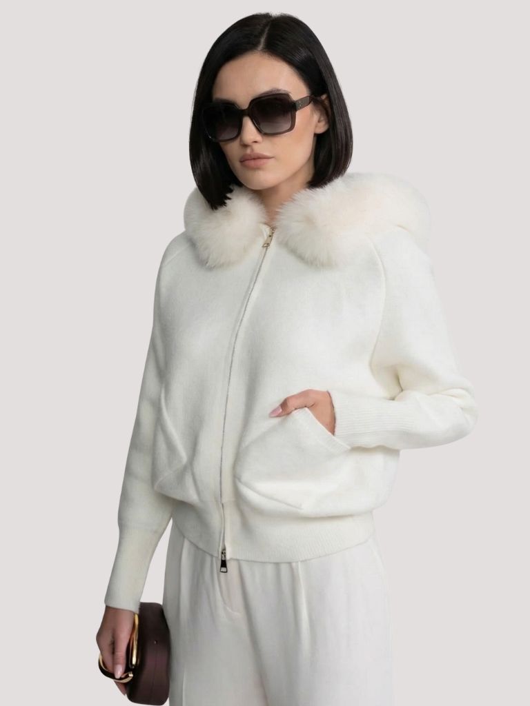 Luxe Fur Collar Wool Hoodie