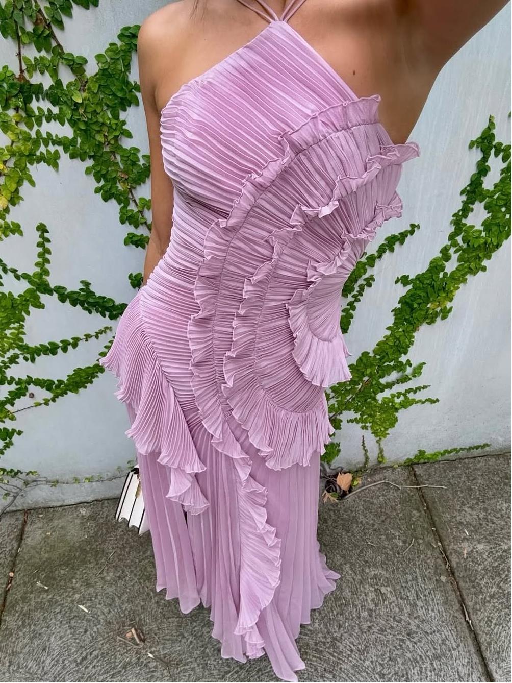 Mirelle Lilac Cascade Maxi Dress