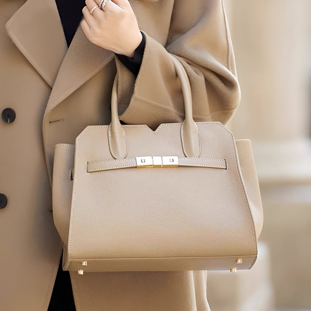Soft Taupe Structure Tote Bag – FIORENE