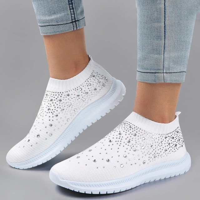 Rhinestone Slip-On Sneakers