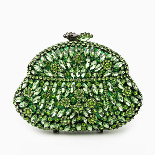 Emerald Bloom Crystal Clutch – FIORENE