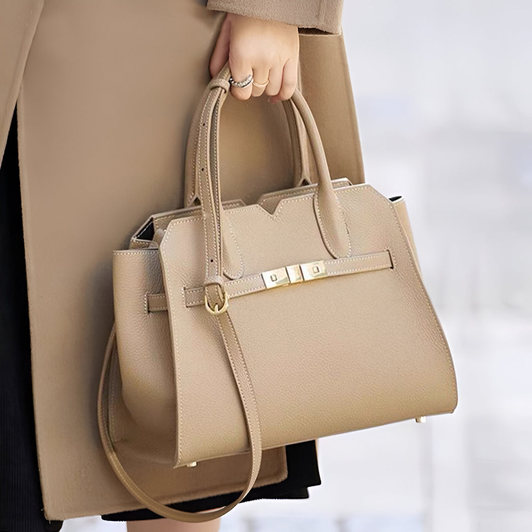 Soft Taupe Structure Tote Bag – FIORENE