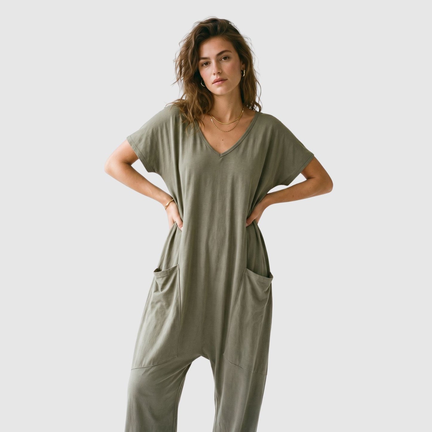Relaxed Fit Pocket Jumpsuit – FIORENE