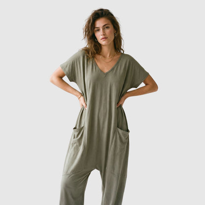 Relaxed Fit Pocket Jumpsuit – FIORENE