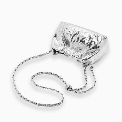 Silver Gleam Chain Clutch – FIORENE