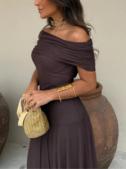 Ophelia Off-Shoulder Mesh Maxi Dress