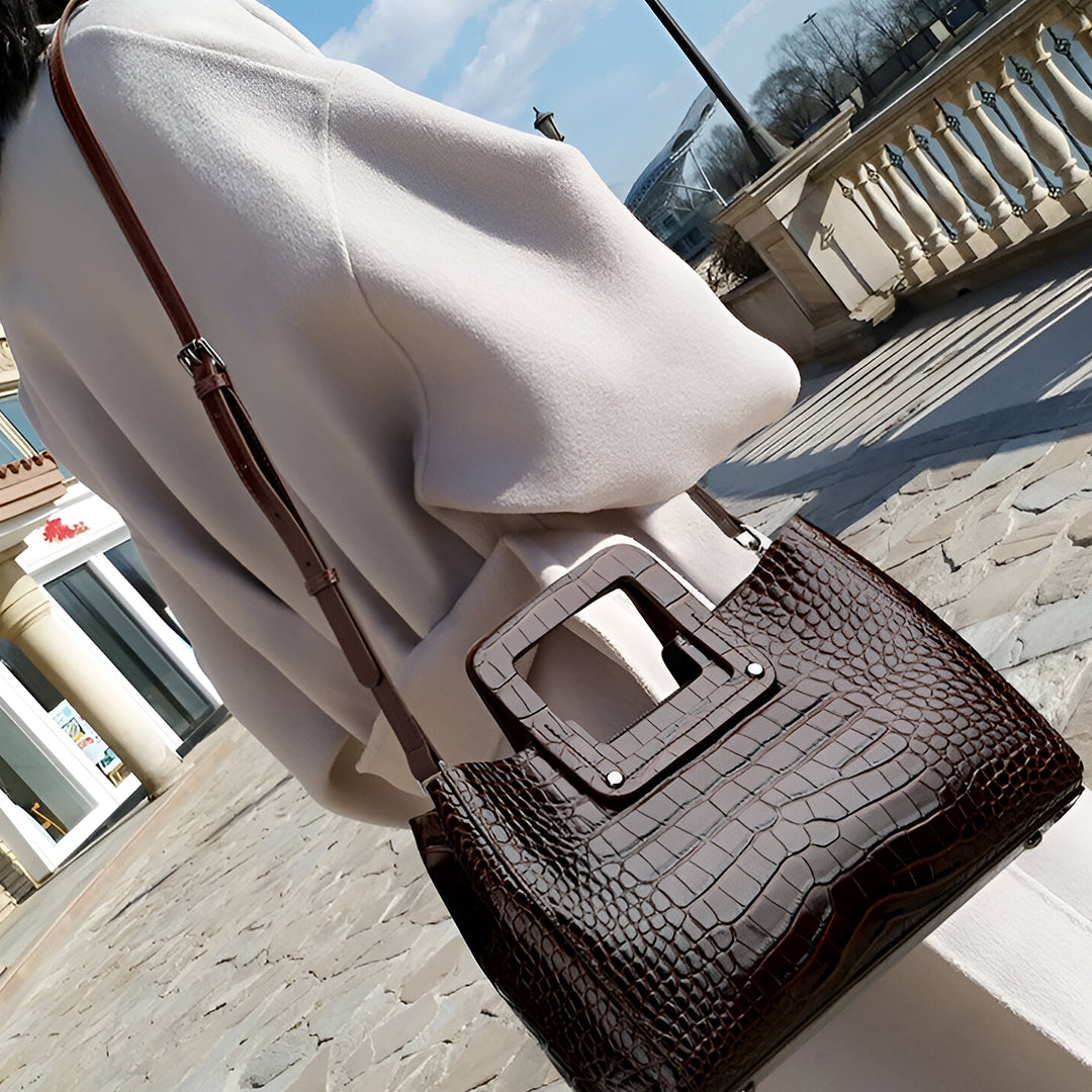 Crocodile Square Handle Tote Bag – FIORENE