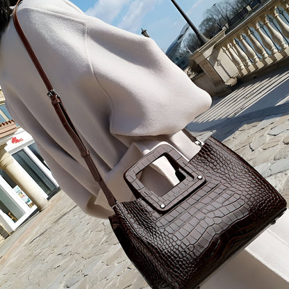Crocodile Square Handle Tote Bag – FIORENE