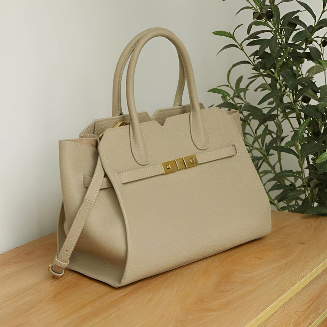 Soft Taupe Structure Tote Bag – FIORENE
