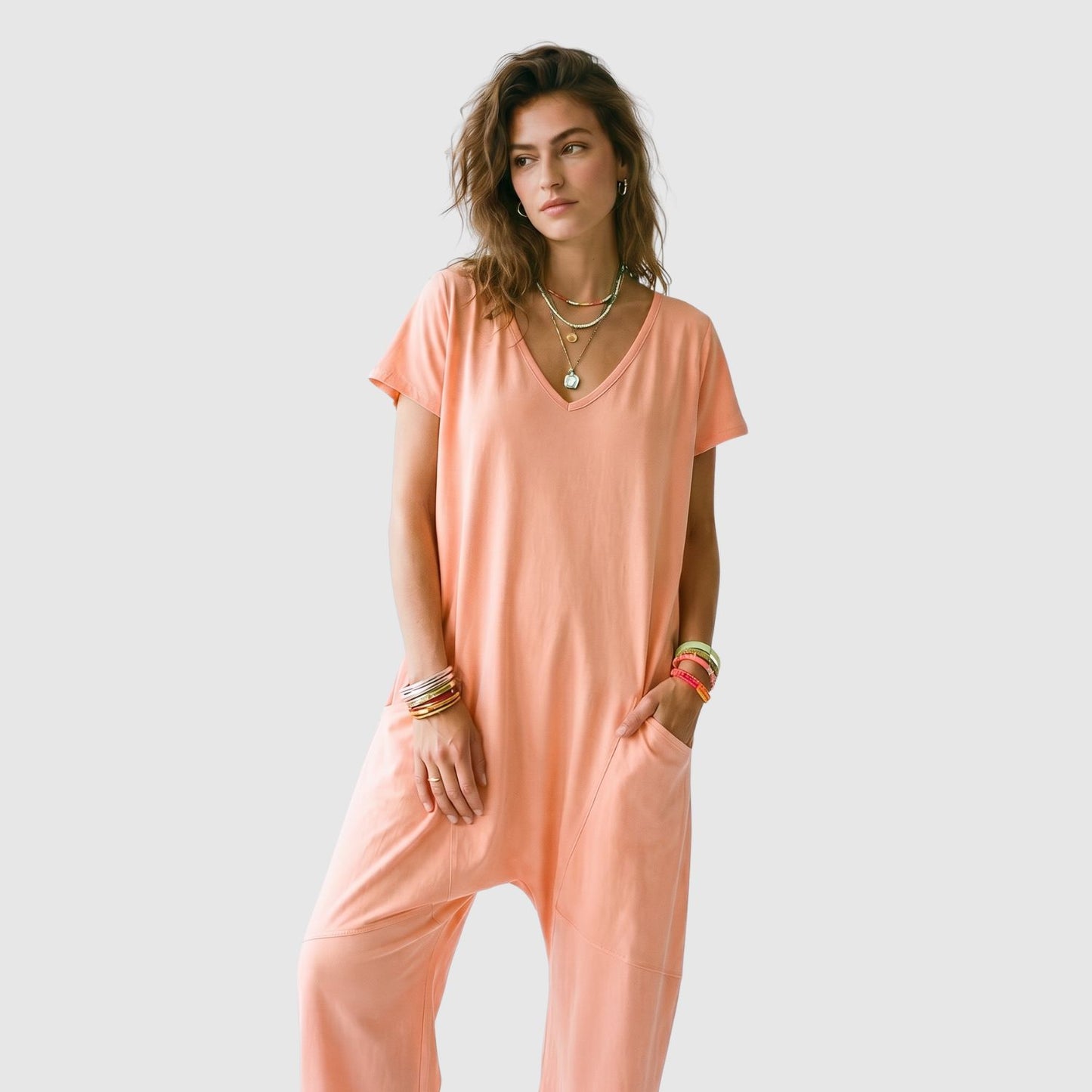 Relaxed Fit Pocket Jumpsuit – FIORENE