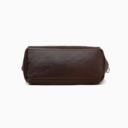 Mocha Classic Leather Satchel – FIORENE