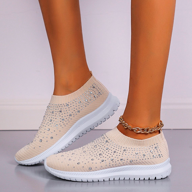 Rhinestone Slip-On Sneakers