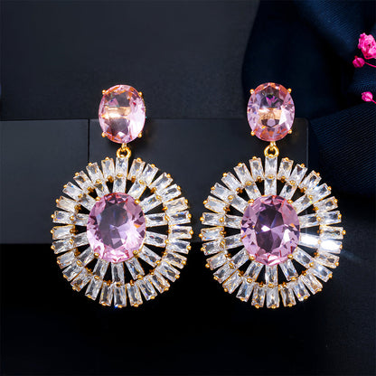 Radiant Rosé Halo Earrings – FIORENE