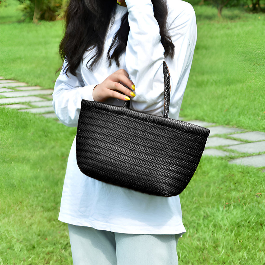 Woven Beach Tote Bag - FIORENE
