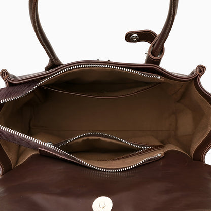 Mocha Classic Leather Satchel – FIORENE