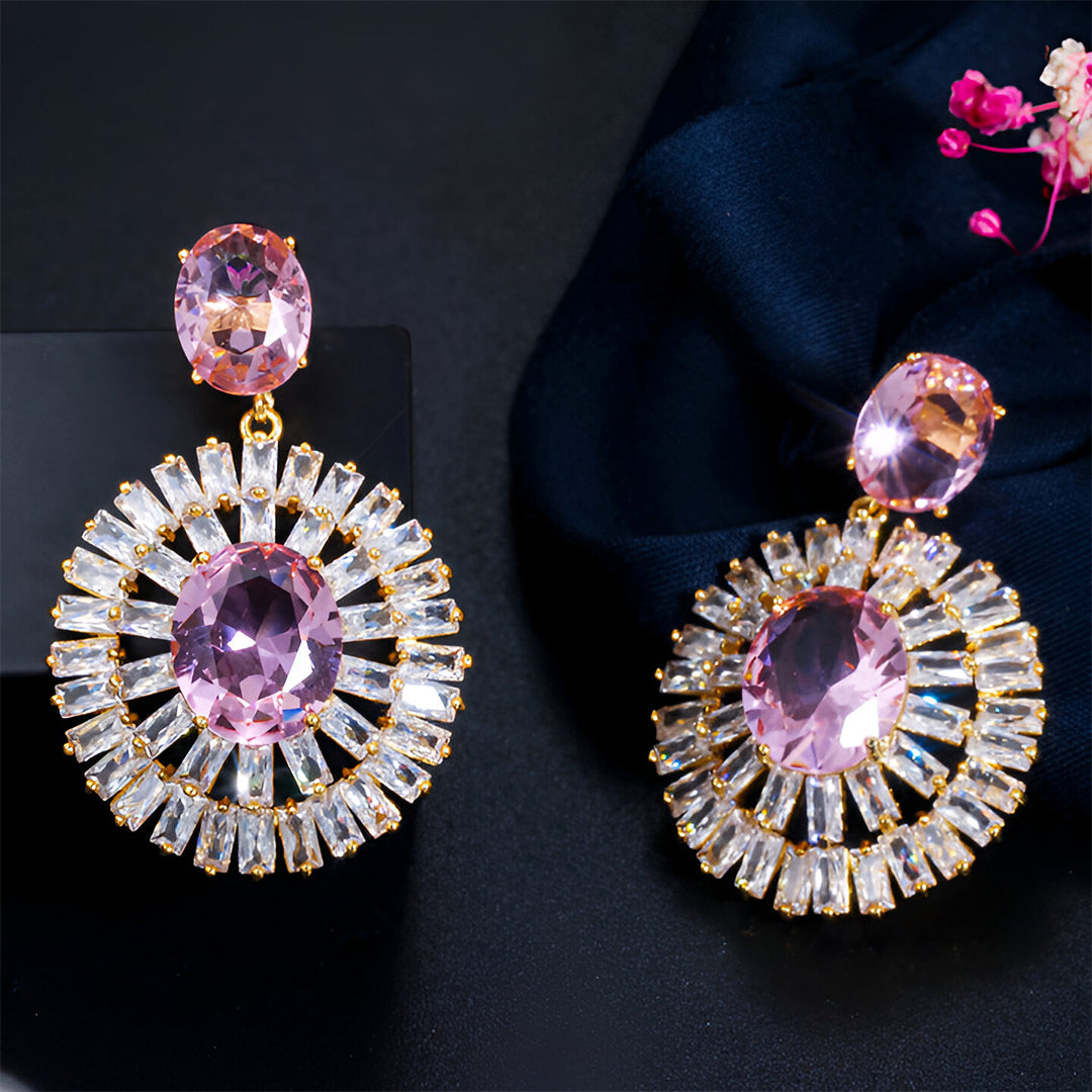 Radiant Rosé Halo Earrings – FIORENE